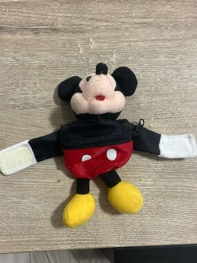 Disney Mickey Mouse Plush Pouch - Black, Red, Yellow, White
